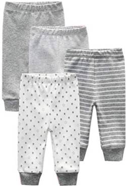 Kiddiezoom Unisex Babyhose für Mädchen Jungen Baby Jogginghose, 4er-Pack von Kiddiezoom