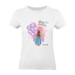 Kiddle-Design Geburtstag T-Shirt Mädchen Frau 18. Geburtstag Personalisiert Name Geburtstagsgeschenk Individuell 20. 30. Geburtstag L von Kiddle-Design