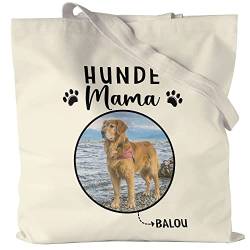 Kiddle-Design Hundemama Tasche Personalisiert Foto Geschenk Hundebesitzer Hundeliebhaber Hundehalter Frau Dog Mom Hundefreund Haustier Jutebeutel von Kiddle-Design