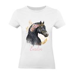 Kiddle-Design Pferde T-Shirt Personalisiert Mädchen Kinder Pony Pferdemädchen Geschenk Namensgeschenk mit Namen Pferdemotiv Reiten Reiterin 2XL von Kiddle-Design