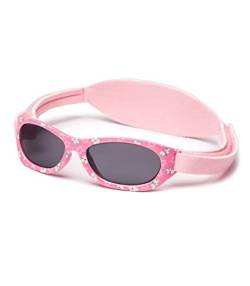 Kiddus Baby Sonnenbrille für Neugeborene, Jungen und Mädchen. Ab 0 Monate bis 2 Jahre. 100% Sonnenfilterschutz UV400 Verstellbarer weicher Riemen. BPA-frei. Mit Verschiedenen Mustern von Kiddus