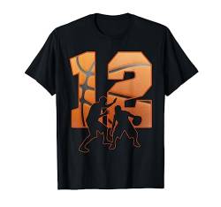 Kind 12 Jahre alt 12. Basketball Geburtstag Party Thema Junge Mädchen T-Shirt von Kids Birthday Basketball Birthday Slam Dunk Themed