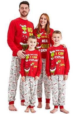 Family Matching The Grinch Weihnachtspyjama Herren Damen Kinder Weihnachtspyjama, Ladies, 18-20 von Kids Essentials