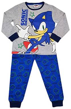 Kids Essentials Sonic the Hedgehog Schlafanzug für Jungen, Gamer, Gaming-Pyjama, Nachtwäsche, Sonic – Grau, 110, 5-6 Jahre von Kids Essentials