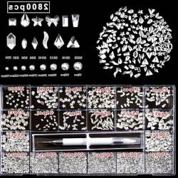 Glasdiamanten Nägel Strasssteine Flache Rückseite Nageledelsteine 3D Nägel Kunstschmuck Strasssteine ​​für Nagelkunstdekorationen Perlennageledelsteine ​​und Strasssteine von KieTeiiK