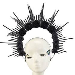 Goth Flower HaloCrown Stirnband Stirnband Kopfschmuck Spiked Headpiece HaloCrown Headpiece Spiked Headpiece von KieTeiiK