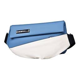 KieTeiiK Umhängetasche, Bauchtasche für Männer, Hüfttasche, große Kapazität, Schultertasche, zweifarbige Brusttaschen, modische Oxford-Stofftaschen, blau/weiß, 12.20x5.12x8.27in von KieTeiiK