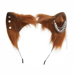 Zarte Plüsch-Katzenohren-Haarbänder, Party-Dekoration für Mädchen und Damen, Foto-Requisiten, Kunstpelz, Stirnbänder für Damen von KieTeiiK