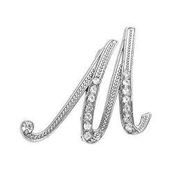 A Bis Z Initial 26 Englische Buchstaben Brosche, 26 Englische Buchstaben Brosche Pin Pave Kristall Kursive Schrift Buchstaben Alphabet Initial Schal Pin Brosche Für Teenager Frauen (M, One Size) von Kielsjajd