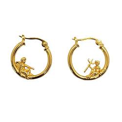 Creolen Aus Harz Persönlichkeit Engel Teufel skurrile Creolen Schmuck Ohrringe für Frauen Schmuck Ohrringe Set (Gold, One Size) von Kielsjajd