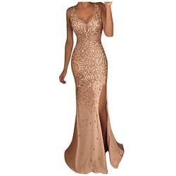 Damen Maxikleid Brautjungfer Neckholder Pailletten Verziert Abschlussball Hochzeit Dleider für Besondere Anlässe Bridesmaid Dress Elegant Prom Abend Party Cocktailkleid Abendkleider Elegant von Kielsjajd