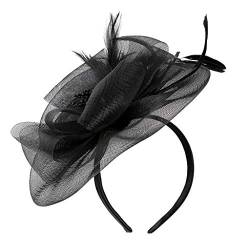 Haar Damen British Fascinator Braut Damen Party Tea Stirnband Haar Damen (Black, One Size) von Kielsjajd
