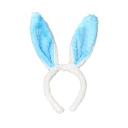 Hasenohren Haarreif Hasenkostüm Erwachsene, Hase Ohren Haarbänder, Plüsch-Hasenohren, Plüsch Stirnbänder für Ostern Party Hochzeit Geburtstag Kostüm Haarstyling Cosplay (Sky Blue, One Size) von Kielsjajd