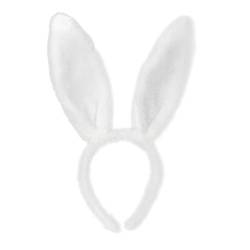 Hasenohren Haarreif Hasenkostüm Erwachsene, Hase Ohren Haarbänder, Plüsch-Hasenohren, Plüsch Stirnbänder für Ostern Party Hochzeit Geburtstag Kostüm Haarstyling Cosplay (White, One Size) von Kielsjajd