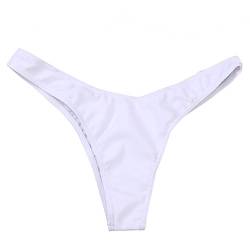 Kielsjajd Damen Bikinihose Bikinislip Panty Bikini-Hose Seitlich Hohl/Frauen Badehose Tanga String Rüschen Brazilian Sexy Bikini Slip Schnüren Höschen Unterwäsche Schwimmhose von Kielsjajd