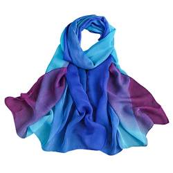 Kielsjajd Münze Langsamer Schal mit Farbtemperament und Etikette, Dekoration, langer Schal Damen Blau Gemustert (Light Blue, One Size) von Kielsjajd