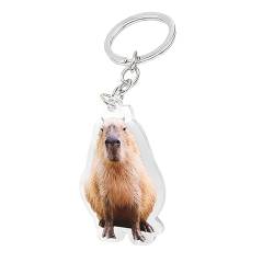 Schlüsselanhänger Wandern Capybara Neuer Wasserdelfin-Schlüsselanhänger, niedlicher Cartoon-Autoschlüsselanhänger, Tier-Schlüsselzubehör, Anhänger, Capybara-Schlüsselanhänger, Erde (I, One Size) von Kielsjajd