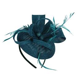 Schwerter Kopfbedeckungen Hochzeit Casual Clip Haar Frauen Fascinator Handgefertigtes Stirnband Stirnband Klettverschluss (Green, One Size) von Kielsjajd