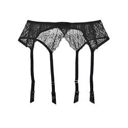 Sexy Strapsgürtel Damen Spitze, Damen Strapsgürtel Spitze Strumpfhalter Strapsen Slips Dessous Set Strumpfband Strapsen Dessous Set Strapshalter Strumpfband Strumpfhalter chwarz (Black, One Size) von Kielsjajd