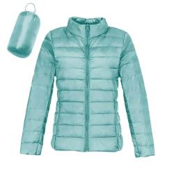 Steppjacke Damen leichte Übergangsjacke mit , Damen Übergangsjacke Steppjacke mit Daunenjacke Reißverschluss Sportjacke Zip Wärme Freizeit Outdoor Basic Casual Style Outdoorjacke (A-001, XXL) von Kielsjajd