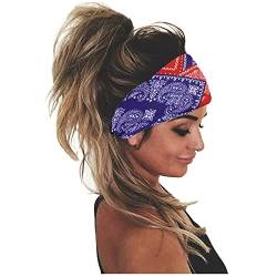 Stirnband Set Drucken Haarbügel für Haare Women Wrap Head Bandana Headband elastisches Headband Regen Anzug Männer Bike (Purple, One Size) von Kielsjajd