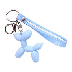 Studio Am Meer Schlüsselanhänger Kreativer -Hund, Hund, Schlüsselanhänger, benutzerdefinierter PVC-Karikatur-Schlüsselanhänger, 3D-weicher Silikon-Schlüsselanhänger Schlüsselanhänger (Blue, One Size) von Kielsjajd
