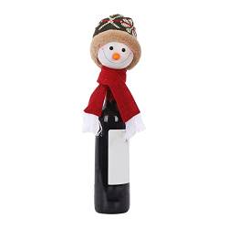 Weihnachten Flaschen Deko, Weihnachten Weinflasche Schneemann Ornamente Flasche alt Set Champagner Weihnachten Mann Set Wein Weihnachten für Home Dinner Party Dekoration Tischdekoration (A, One Size) von Kielsjajd