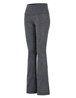 Kiench Damen Bootcut Sport Leggings Lang Flared Yoga Tanzen Hosen Grau EU XS/Damen Größe 34 / Mädchen Größe 164/13-14 Jahre Etikett M von Kiench