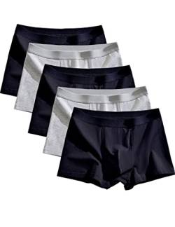 Kiench Jungen Unterhosen Baumwolle Boxershorts für Teenager 5er-Pack Basic (3 Schwarz & 2 Grau) EU Größe 176/16-18 Jahre Etikett XL von Kiench