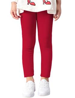 Kiench Mädchen Leggings Gefüttert Winter Warm Thermo Hosen Baumwolle Rot EU Größe 116/5-6 Jahre Etikett 120 von Kiench