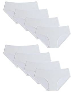 Kiench Mädchen Unterhosen Baumwolle Slips für Teenager 10-17 Jahre 8er-Pack Weiß EU Größe 170-176/15-17 Jahre Etikett XL von Kiench