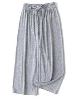 Kiench Mädchen Weite Hose Sommer Kinder Culotte Wide Pants Grau EU Größe 128/6-7 Jahre Etikett 140 von Kiench