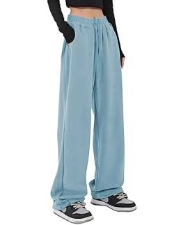 Kiench Teenager Mädchen Jogginghose Baggy Sweathose Baumwolle mit Taschen Himmelblau EU Größe 152/10-12 Jahre von Kiench