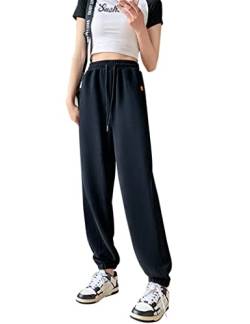 Kiench Teenager Mädchen Jogginghose Baumwolle Sweathose Sporthose mit Taschen Schwarz EU Größe 140-146/8-9 Jahre von Kiench