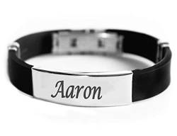 Aaron Herren-Armband aus Leder, geflochten, mit Gravur, Geschenk für Männer, Geschenk für Geburtstag, Weihnachten und Jahrestag von Kigu