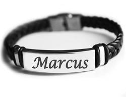 Herren-Armband Marcus – Personalisierbares geflochtenes Lederarmband mit Gravur – Geschenk für Männer – Geschenk für Geburtstag, Weihnachten und Jahrestag von Kigu