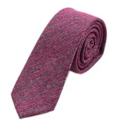 Herren-Krawatte, schmal, aus Baumwollleinen, einfarbig, schmaler Schnitt - Violett - Einheitsgröße von Kihatwin