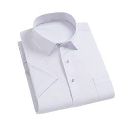 Herren Kurzarm Kleid Hemd bügelfrei Basic Business Social Stretch Sommer bequeme formelle Hemden, D828, XL von Kiioouu