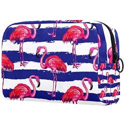 Kleine Make-up-Tasche für Geldbörse, rosa Flamingo-Vögel, Reise-Kulturbeutel, Reißverschluss, Kosmetik-Organizer für Frauen und Mädchen von KikandKo