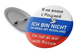 Set Buttons "Ich bin nicht im Krieg mit Russland" - 5er Pack - Anti-Kriegs-Button - Frieden - Russland - Krieg - Statement von Kilala