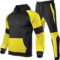 Kilborn·pataky Herren Trainingsanzüge Casual 2 Stück Hoodie Sets Athletic Sweatsuits Jogginganzüge für Männer, gelb, XX-Large von Kilborn·pataky