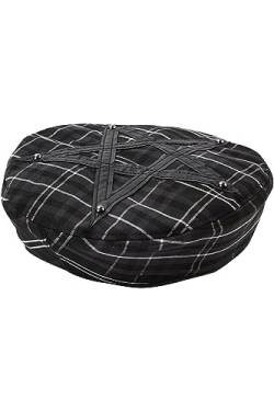 Killstar Barett - Dark Fate Beret Ash Tartan von Killstar