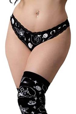 Killstar Damen Slip - Purr Off Schwarz (XL) von Killstar