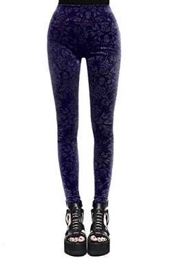 Killstar Samt Leggings - Bite Me Lila XS von Killstar