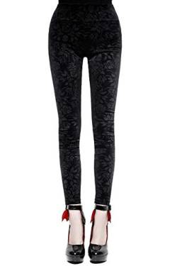 Killstar Samt Leggings - Bite Me Schwarz 3XL von Killstar