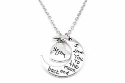 Kim Johanson Mond Halskette Silber "Ich liebe dich bis zum Mond und zurück" inkl. Geschenkverpackung (Mama) von Kim Johanson
