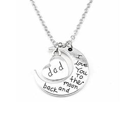 Kim Johanson Mond Halskette Silber "Ich liebe dich bis zum Mond und zurück" inkl. Geschenkverpackung (Papa) von Kim Johanson