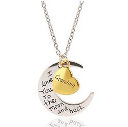 Kim Johanson Mond Halskette Silber & Gold Ich Liebe Dich bis zum Mond und zurück inkl. Geschenkverpackung von Kim Johanson