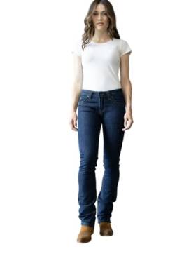 Kimes Ranch Damen Betty Western Style Modest Bootcut Mid-Rise Straight Fit Durable Shape-Saving Dark Blue Riding Jeans, Dunkelblau, 6-34 von Kimes Ranch