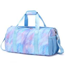 Reisetasche Mädchen Sporttasche Kindertasche Mädchen Reisetasche Tanztasche Damen Sporttasche für Gymnastik Schwimm Reisen,Mädchen Reisetasche mit Wasserdichter Tasche und Schuhfach von Kimwadalh